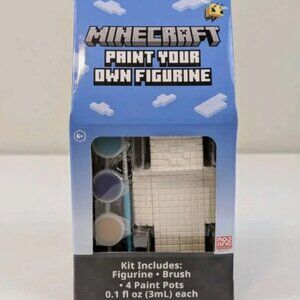 Minecraft Steve Paint Your Own Figurine Craft Set w/ Paints & Brush New